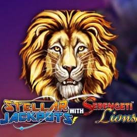 Jackpots logo of Stellar Jackpots with Serengeti Lions from Lightning Box Game at Millioner Casino